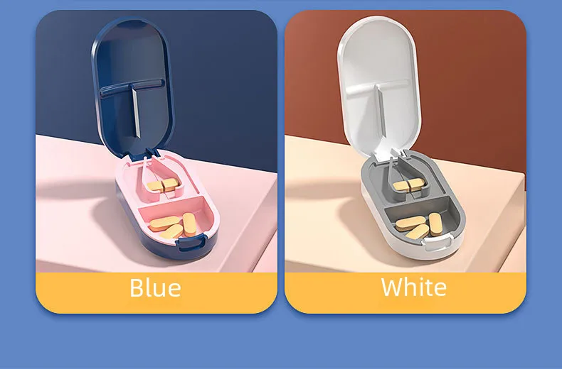 New Style Medicine Cutter Medicine Dispenser 1/4 Medicine Cutting Medicine One And Two Cutting Tablets Artifact Portable Medicine Storage Medicine Box display picture 11