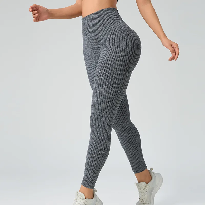 Fitness Lady Sexy Solid Color Nylon Spandex Polyester Active Bottoms Sweatpants display picture 5