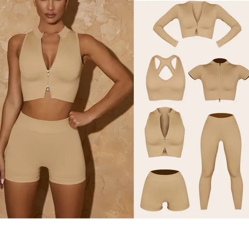 Casual Fitness Basic Solid Color Nylon Spandex Racerback Neck Tracksuit Racerback Tank Tops Skinny Pants display picture 1
