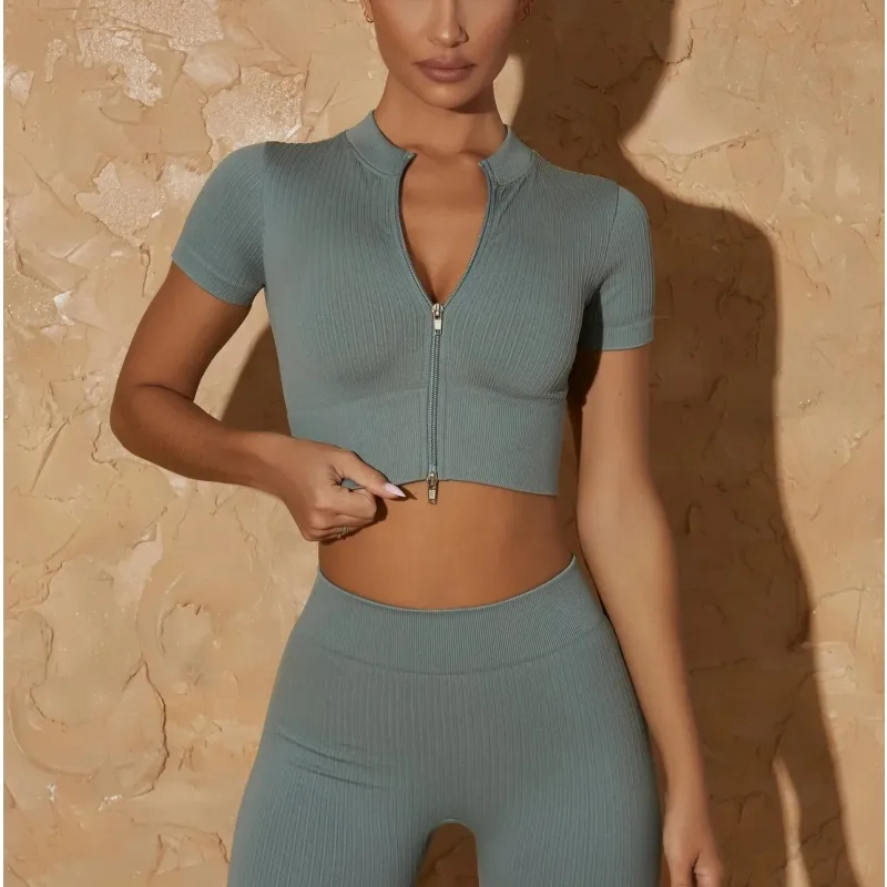 Casual Fitness Basic Solid Color Nylon Spandex Racerback Neck Tracksuit Racerback Tank Tops Skinny Pants display picture 21