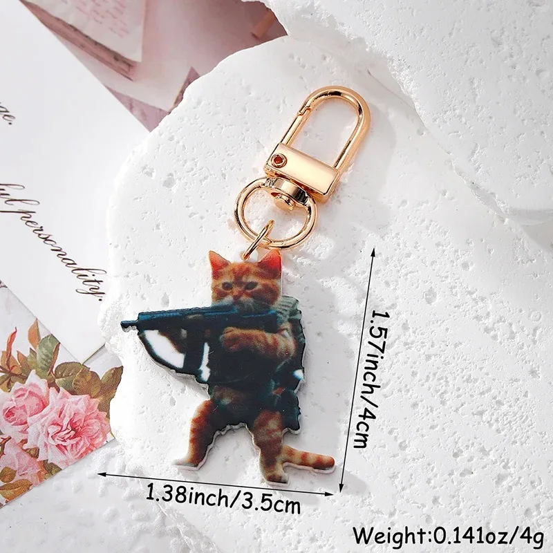 1 Piece Cartoon Style Cute Funny Cat Acrylic Alloy Bag Pendant display picture 2