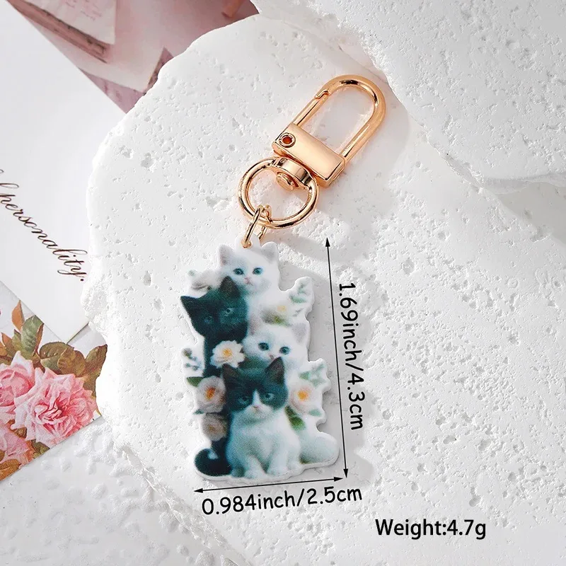 1 Piece Cartoon Style Cute Funny Cat Acrylic Alloy Bag Pendant display picture 8