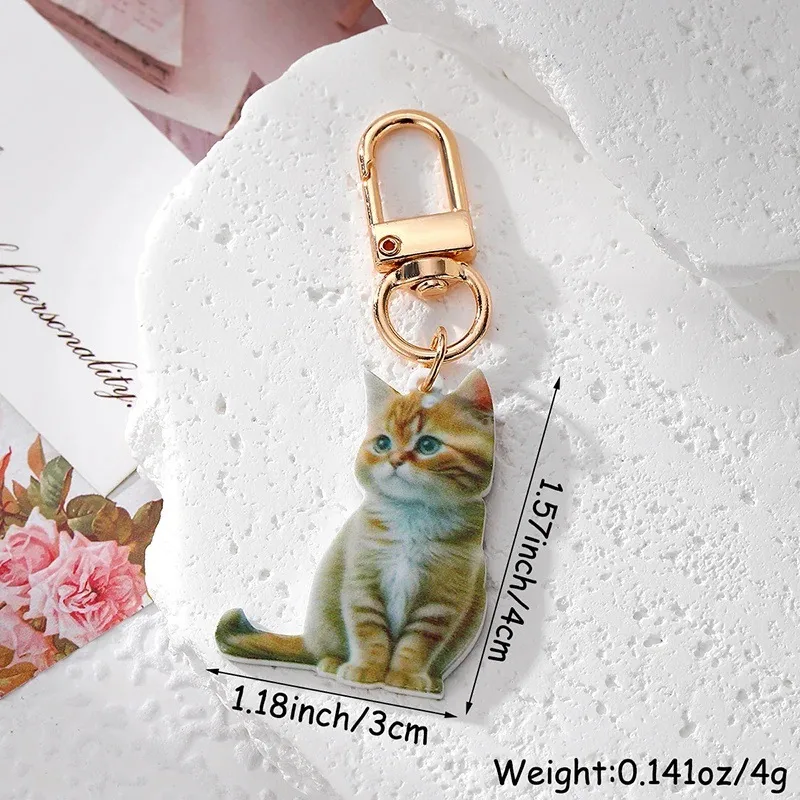 1 Piece Cartoon Style Cute Funny Cat Acrylic Alloy Bag Pendant display picture 6