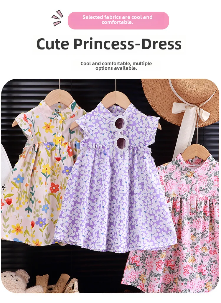 Girl's Floral Dress A- Shaped Western-style Cute Princess Dress Children's Eagles Dress Summer Dress Children's Class A Dress display picture 5