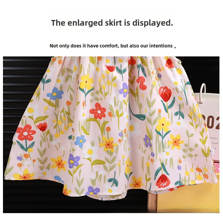 Girl's Floral Dress A- Shaped Western-style Cute Princess Dress Children's Eagles Dress Summer Dress Children's Class A Dress display picture 7