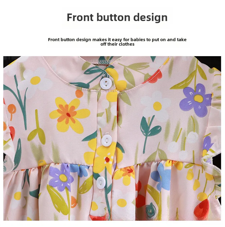 Girl's Floral Dress A- Shaped Western-style Cute Princess Dress Children's Eagles Dress Summer Dress Children's Class A Dress display picture 8