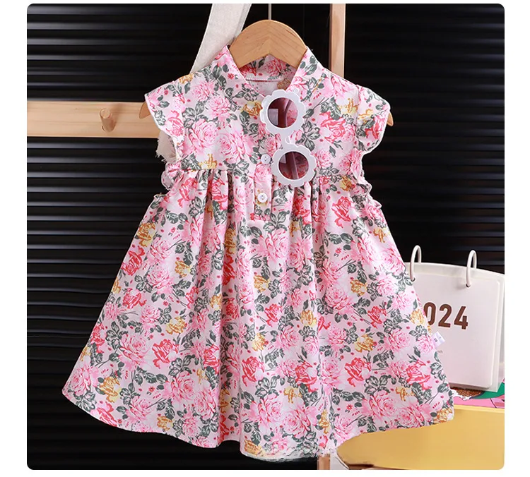 Girl's Floral Dress A- Shaped Western-style Cute Princess Dress Children's Eagles Dress Summer Dress Children's Class A Dress display picture 11