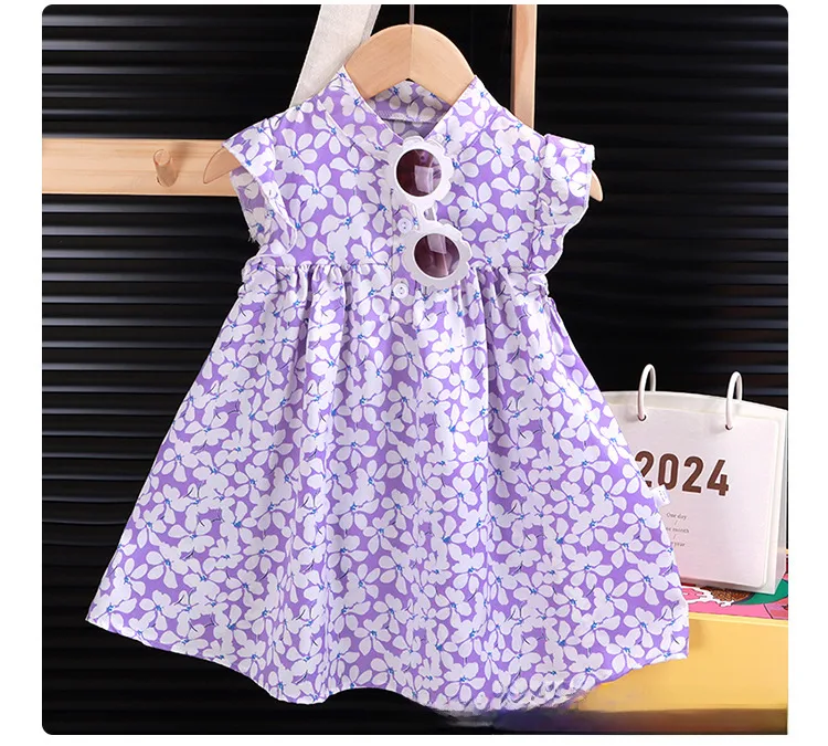 Girl's Floral Dress A- Shaped Western-style Cute Princess Dress Children's Eagles Dress Summer Dress Children's Class A Dress display picture 12