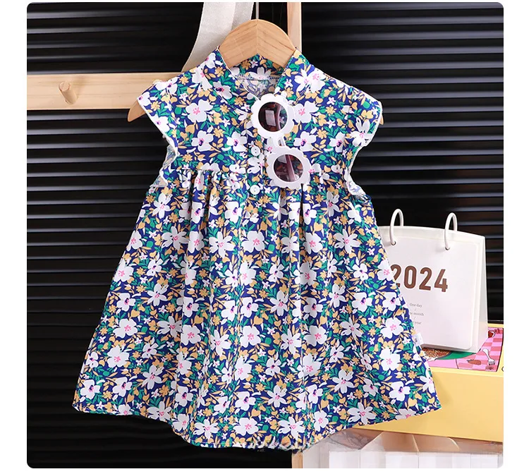 Girl's Floral Dress A- Shaped Western-style Cute Princess Dress Children's Eagles Dress Summer Dress Children's Class A Dress display picture 13