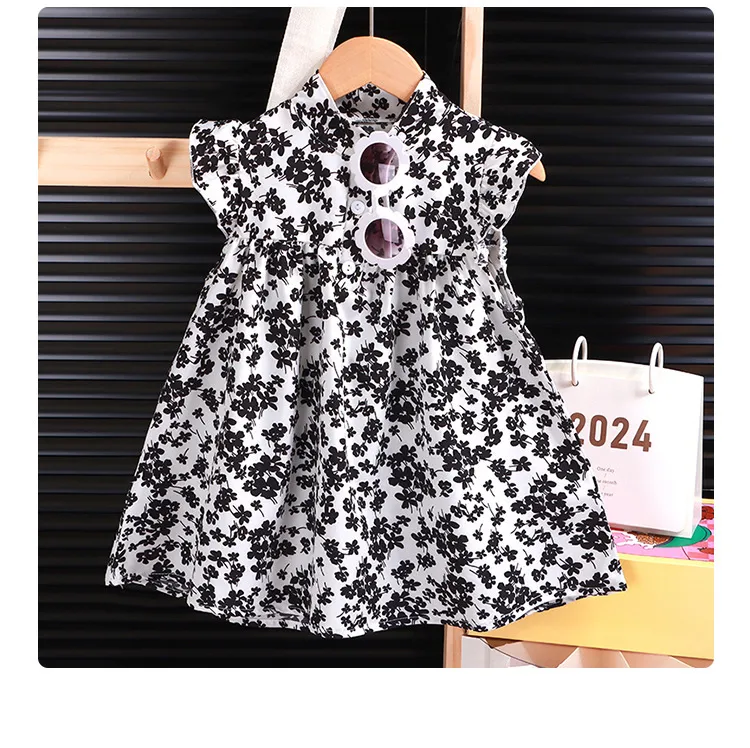Girl's Floral Dress A- Shaped Western-style Cute Princess Dress Children's Eagles Dress Summer Dress Children's Class A Dress display picture 14