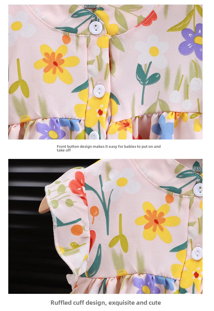 Girl's Floral Dress A- Shaped Western-style Cute Princess Dress Children's Eagles Dress Summer Dress Children's Class A Dress display picture 16