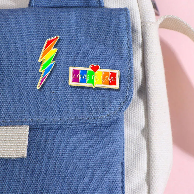 Cartoon Style Cute Streetwear Letter Rainbow Palm Alloy Stamping Stoving Varnish Plating Unisex Cartoon Pinback Badge Brooches Collar Pin display picture 9