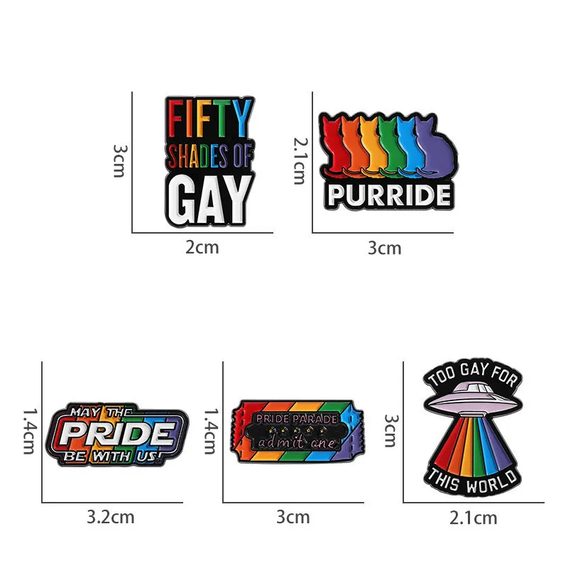 Cartoon Style Cute Streetwear Letter Rainbow Palm Alloy Stamping Stoving Varnish Plating Unisex Cartoon Pinback Badge Brooches Collar Pin display picture 4