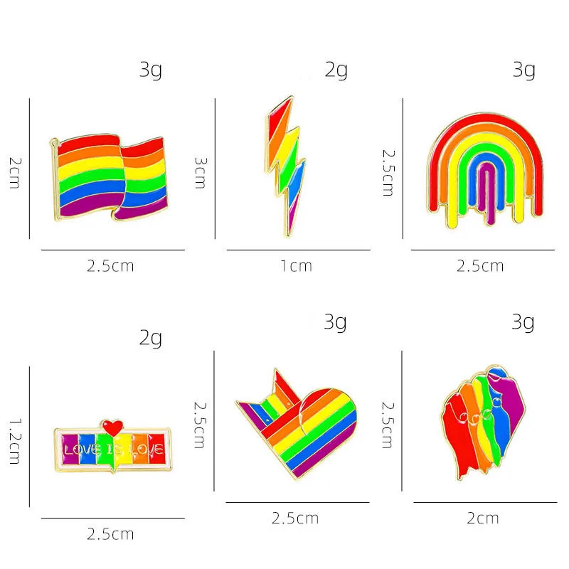 Cartoon Style Cute Streetwear Letter Rainbow Palm Alloy Stamping Stoving Varnish Plating Unisex Cartoon Pinback Badge Brooches Collar Pin display picture 2