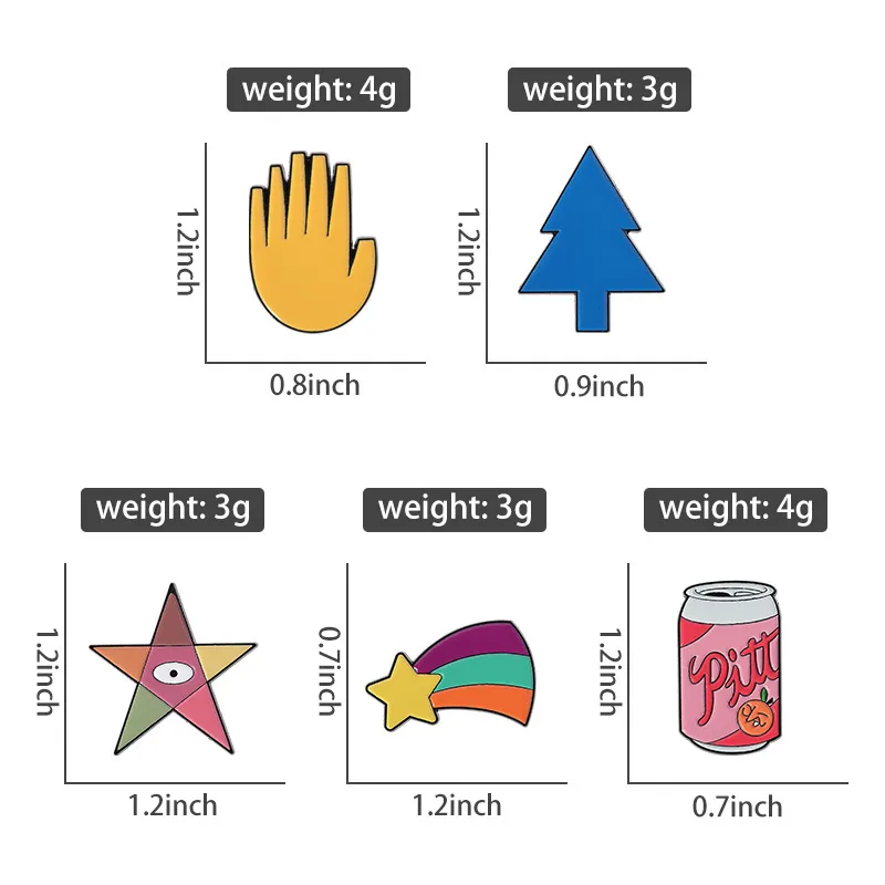 Cartoon Style Cute Streetwear Letter Rainbow Palm Alloy Stamping Stoving Varnish Plating Unisex Cartoon Pinback Badge Brooches Collar Pin display picture 3