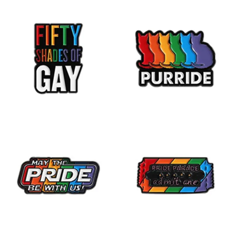 Cartoon Style Cute Streetwear Letter Rainbow Palm Alloy Stamping Stoving Varnish Plating Unisex Cartoon Pinback Badge Brooches Collar Pin display picture 19