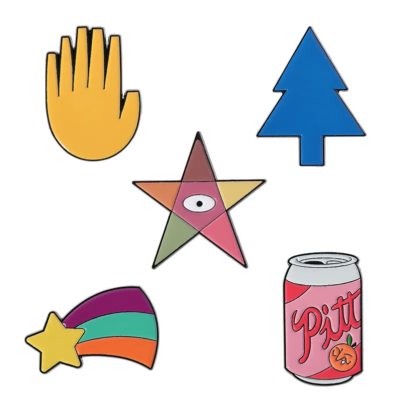Cartoon Style Cute Streetwear Letter Rainbow Palm Alloy Stamping Stoving Varnish Plating Unisex Cartoon Pinback Badge Brooches Collar Pin display picture 23