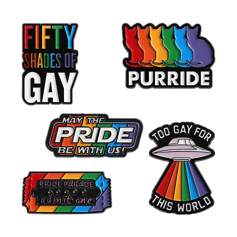 Cartoon Style Cute Streetwear Letter Rainbow Palm Alloy Stamping Stoving Varnish Plating Unisex Cartoon Pinback Badge Brooches Collar Pin display picture 25