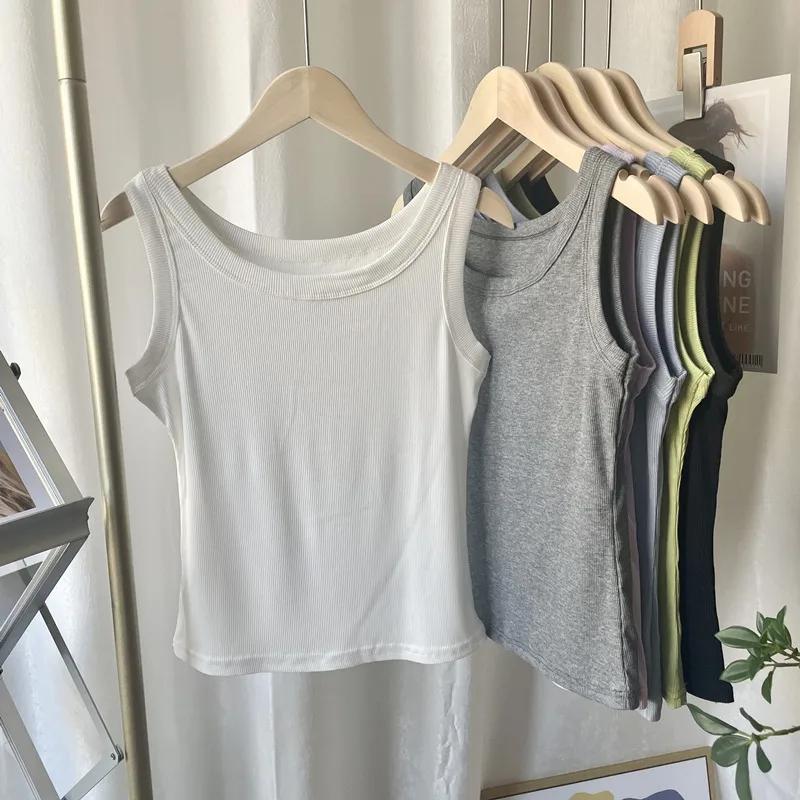 Threaded Cotton Vest  Spring New Slim Slimming Inner Beauty Back Cover Milk Anti-light Sling Women Wholesale display picture 6