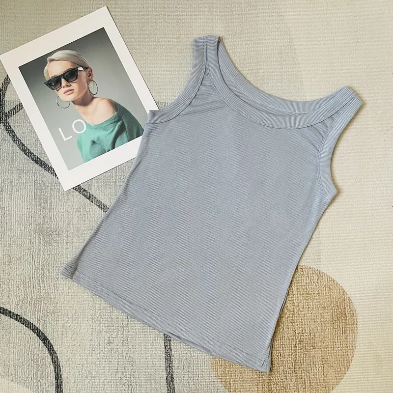 Threaded Cotton Vest  Spring New Slim Slimming Inner Beauty Back Cover Milk Anti-light Sling Women Wholesale display picture 12
