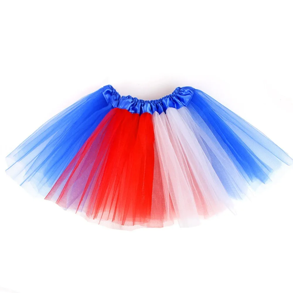 American Independence Day Adult Mesh Skirt Tutu Skirt Sequin Five-pointed Star Three-layer Color-block Pontoon Skirt display picture 7