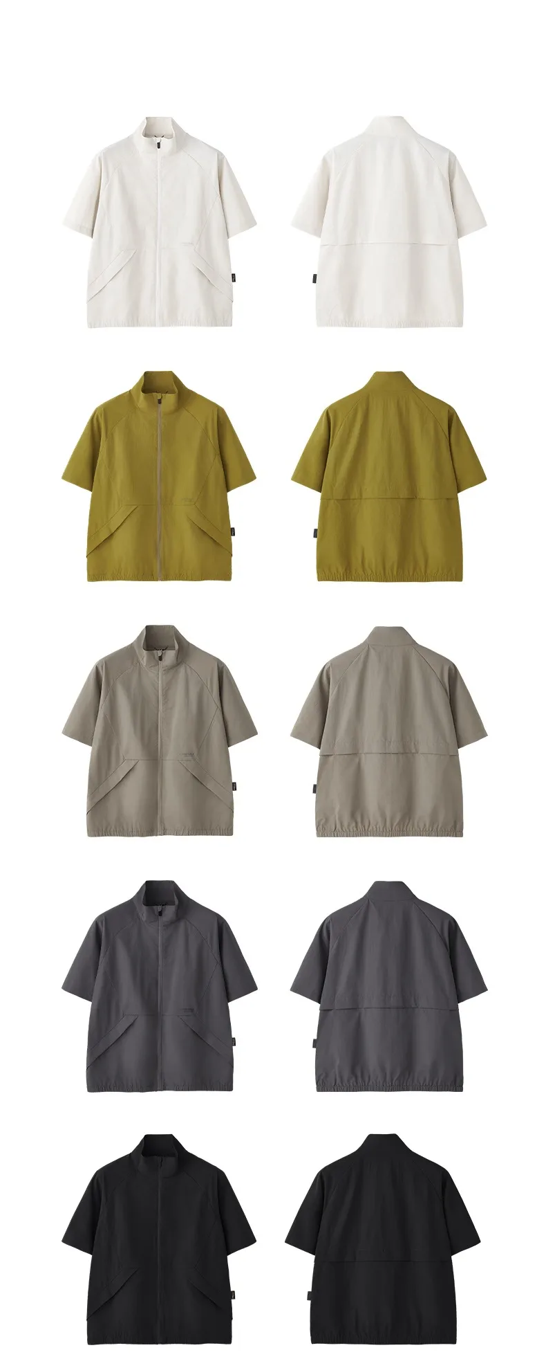 Jetshow Men's Wear | DuPont CORDURA®Kaudula Short-sleeved Zipper Jacket  Spring/Summer New Style Vertical Collar T-shirt display picture 7