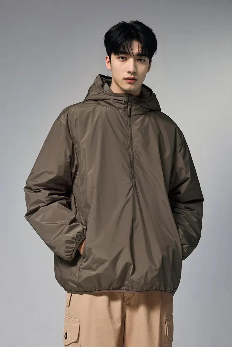 ABS Men's | DuPont Three-proof Down Jacket  Fall/Winter New Half Zipper Light 90 Velvet Hooded Down Jacket display picture 9