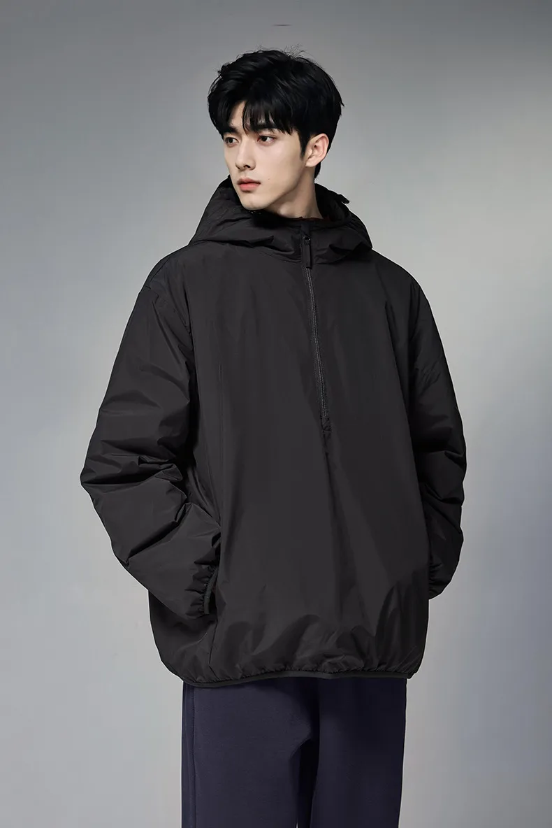 ABS Men's | DuPont Three-proof Down Jacket  Fall/Winter New Half Zipper Light 90 Velvet Hooded Down Jacket display picture 21