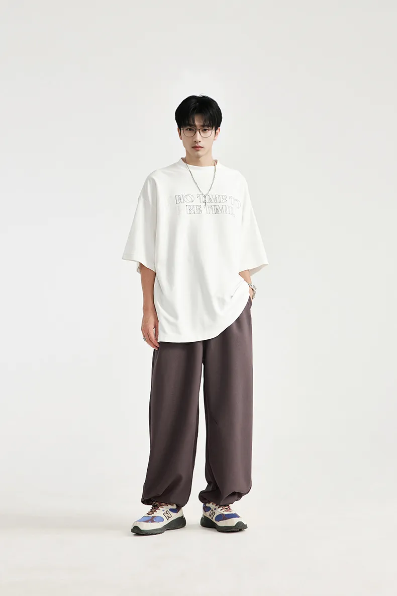 ABS Men's Clothing | Cool Feeling Wide Leg Pants  Spring And Summer Tide Brand New Loose Casual Wide Leg Two-wear Pants Men display picture 2