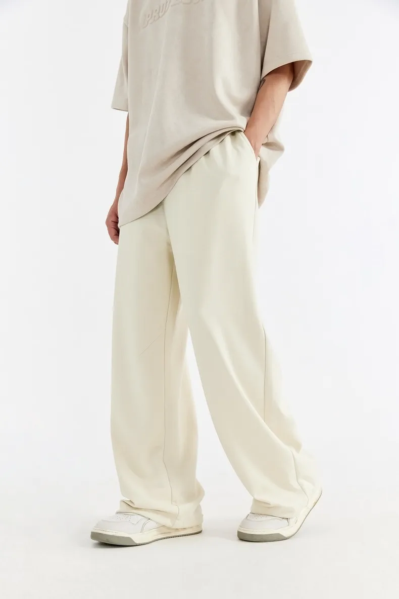 ABS Men's Clothing | Cool Feeling Wide Leg Pants  Spring And Summer Tide Brand New Loose Casual Wide Leg Two-wear Pants Men display picture 7