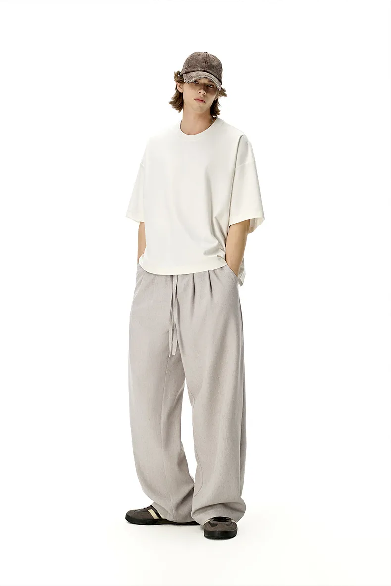 Jiezhan Men's Wear | Linen Old Money Straight Leg Pants  Spring And Summer New Fashion Brand Casual Loose Solid Color Men's Pants display picture 2