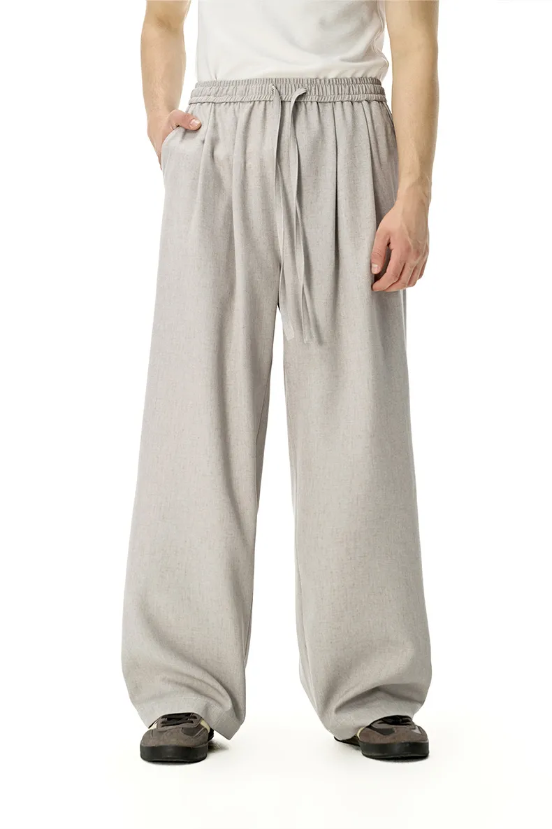 Jiezhan Men's Wear | Linen Old Money Straight Leg Pants  Spring And Summer New Fashion Brand Casual Loose Solid Color Men's Pants display picture 4