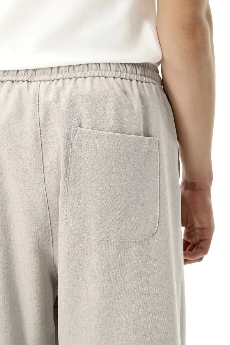 Jiezhan Men's Wear | Linen Old Money Straight Leg Pants  Spring And Summer New Fashion Brand Casual Loose Solid Color Men's Pants display picture 7