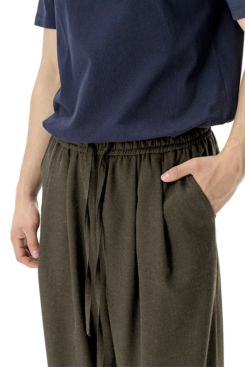 Jiezhan Men's Wear | Linen Old Money Straight Leg Pants  Spring And Summer New Fashion Brand Casual Loose Solid Color Men's Pants display picture 10