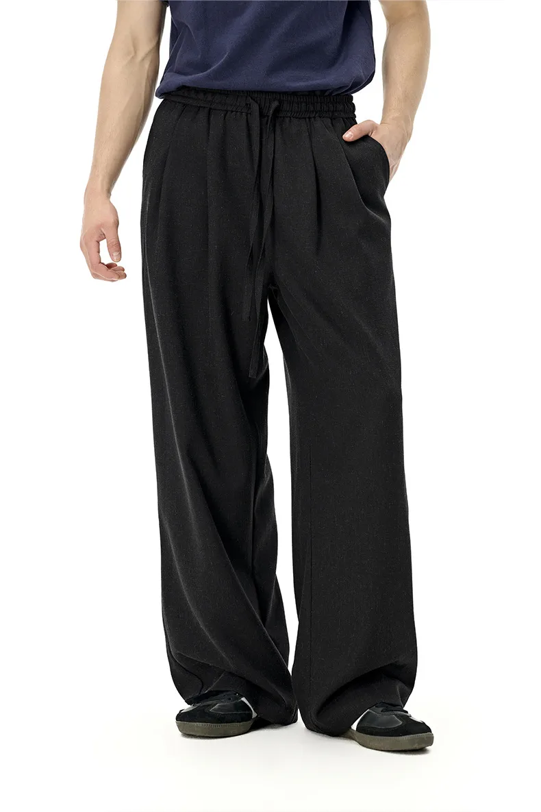 Jiezhan Men's Wear | Linen Old Money Straight Leg Pants  Spring And Summer New Fashion Brand Casual Loose Solid Color Men's Pants display picture 13