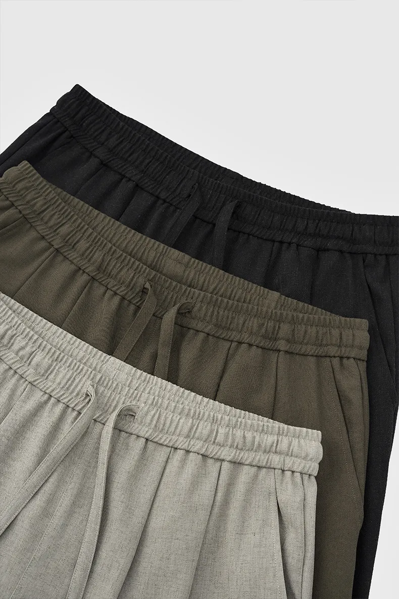 Jiezhan Men's Wear | Linen Old Money Straight Leg Pants  Spring And Summer New Fashion Brand Casual Loose Solid Color Men's Pants display picture 19