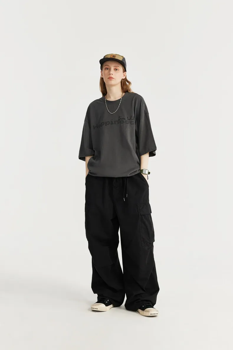 Jie Zhan Men's Wear | Regarments Washed Wide Leg Crane Pants  Spring And Summer New Asut Dye Street Loose Leisure display picture 2