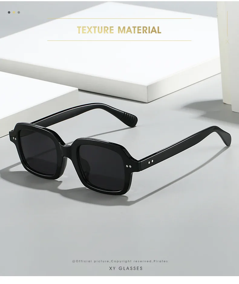 Casual Retro Solid Color PC UV400 Protection Square Full Frame Glasses display picture 2