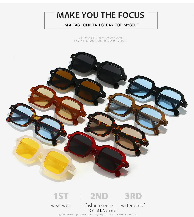 Casual Retro Solid Color PC UV400 Protection Square Full Frame Glasses display picture 3