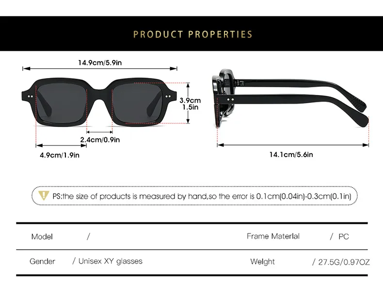 Casual Retro Solid Color PC UV400 Protection Square Full Frame Glasses display picture 5