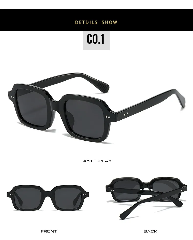 Casual Retro Solid Color PC UV400 Protection Square Full Frame Glasses display picture 7