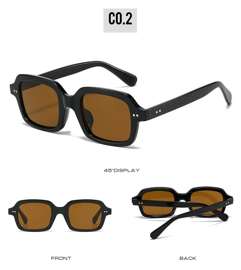 Casual Retro Solid Color PC UV400 Protection Square Full Frame Glasses display picture 8