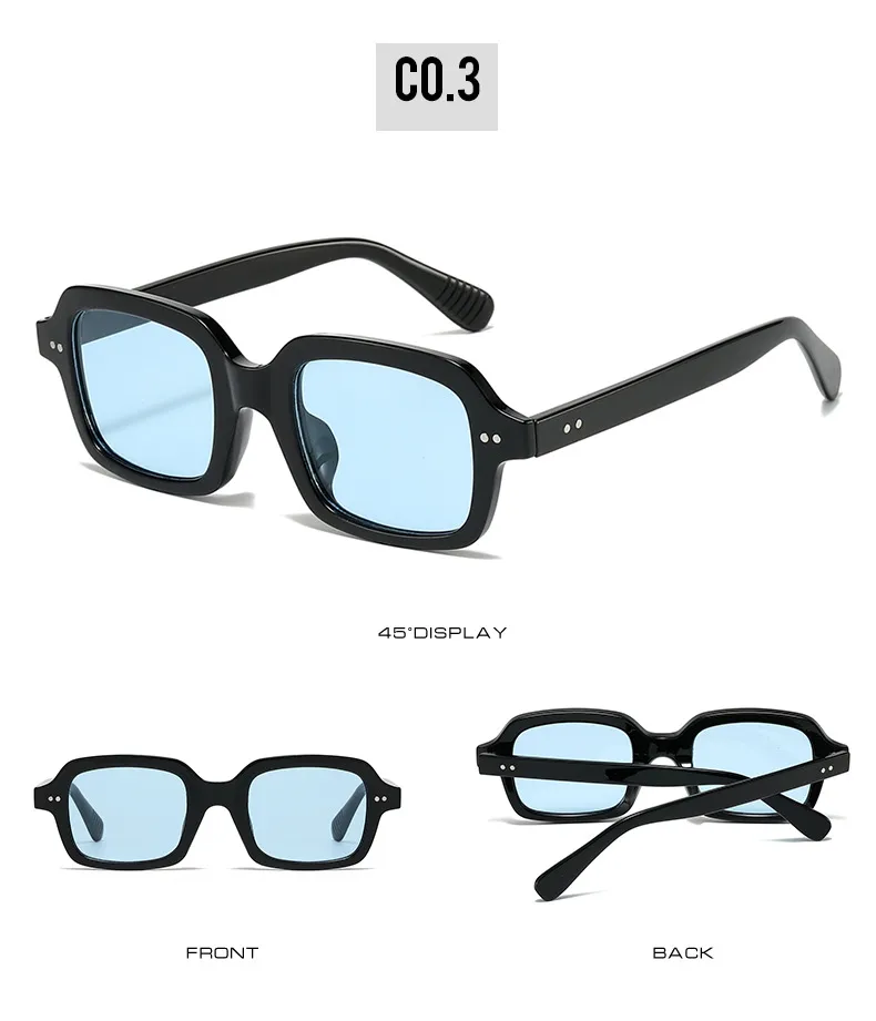 Casual Retro Solid Color PC UV400 Protection Square Full Frame Glasses display picture 9