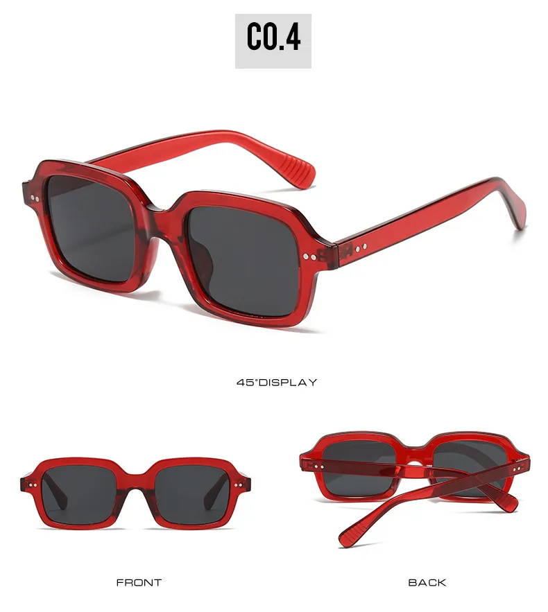 Casual Retro Solid Color PC UV400 Protection Square Full Frame Glasses display picture 10