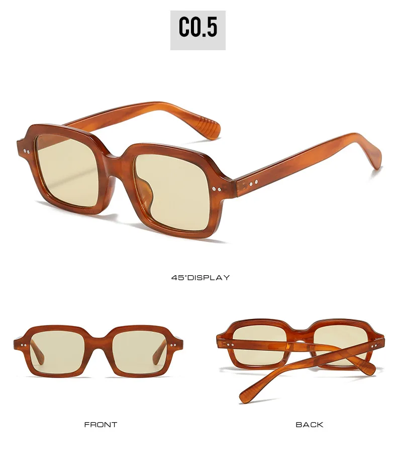 Casual Retro Solid Color PC UV400 Protection Square Full Frame Glasses display picture 11