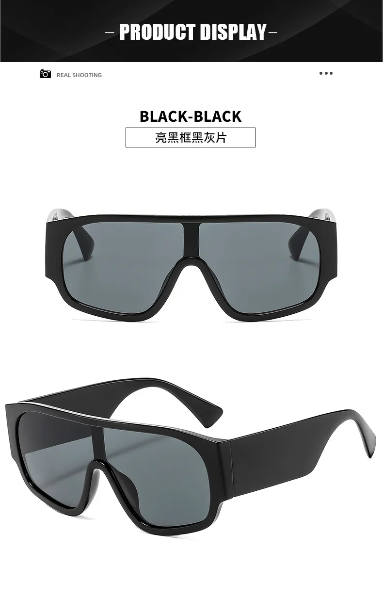 Basic Solid Color PC UV400 Protection Tinted Lenses Oval Frame Square Full Frame Glasses display picture 9