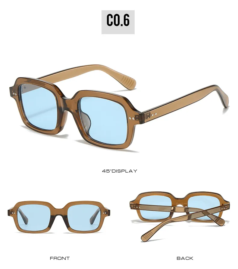 Casual Retro Solid Color PC UV400 Protection Square Full Frame Glasses display picture 12