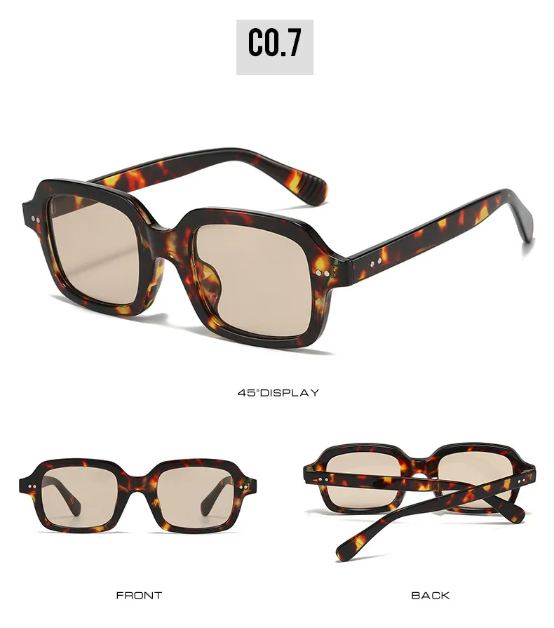 Casual Retro Solid Color PC UV400 Protection Square Full Frame Glasses display picture 13