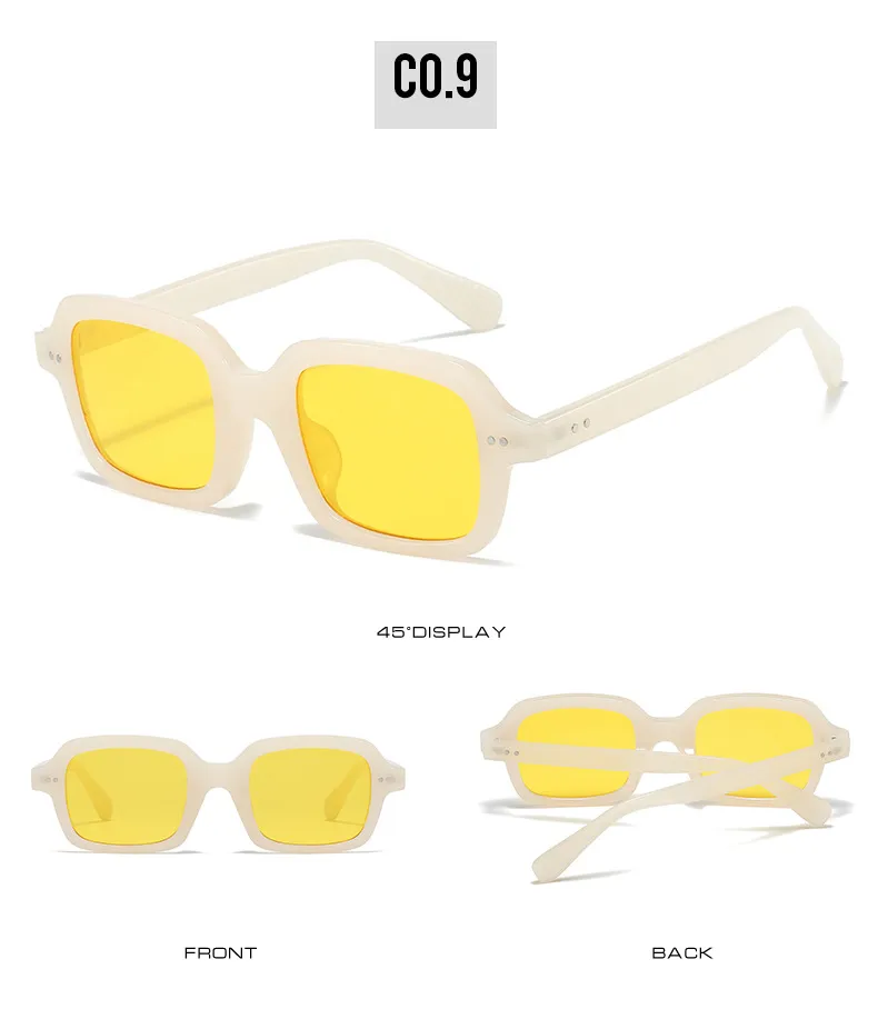 Casual Retro Solid Color PC UV400 Protection Square Full Frame Glasses display picture 15