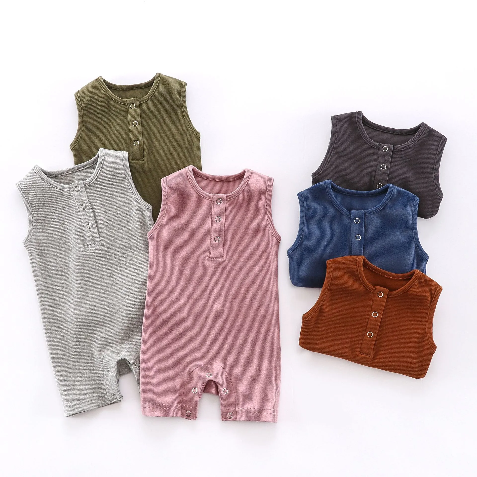 Baby Ins Climbing Clothes Newborn Clothes Baby Jaysuit Summer Clothes Sleeveless Bag Fat Clothes Baby Clothes Climbing Clothes display picture 1